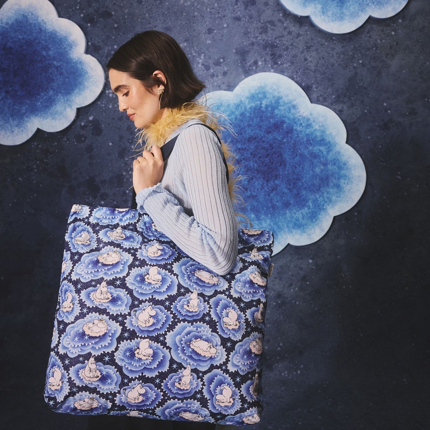 ムーミン ラージ フォルダウェイ トートバッグ Moomin Clouds | Cath