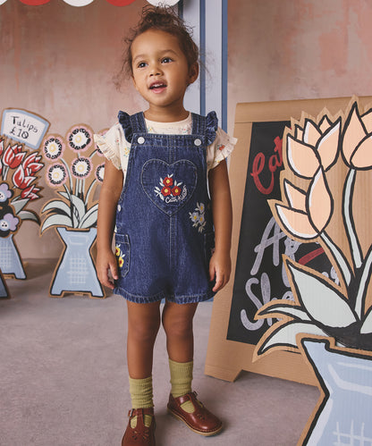 キッズ トップス ＆ サロペット セット Button Block Floral