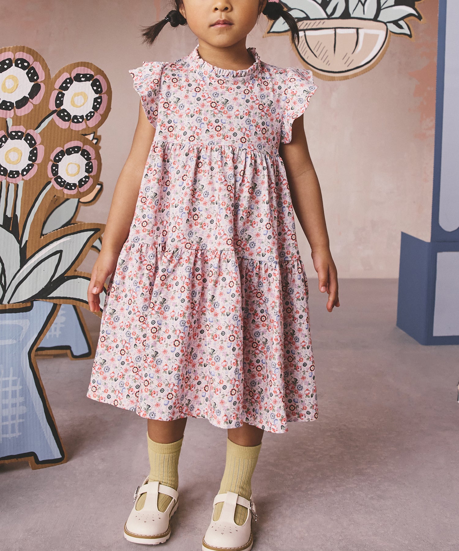 H*a様 colette kids 刺繍 ワンピース 2Y bonjourdia キッズ ティアード ワンピース Pearly Queen Ditsy | Cath Kidston