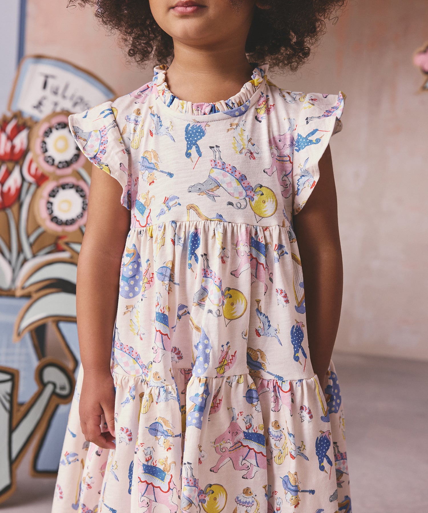 キッズ ティアード ワンピース Musical Animals