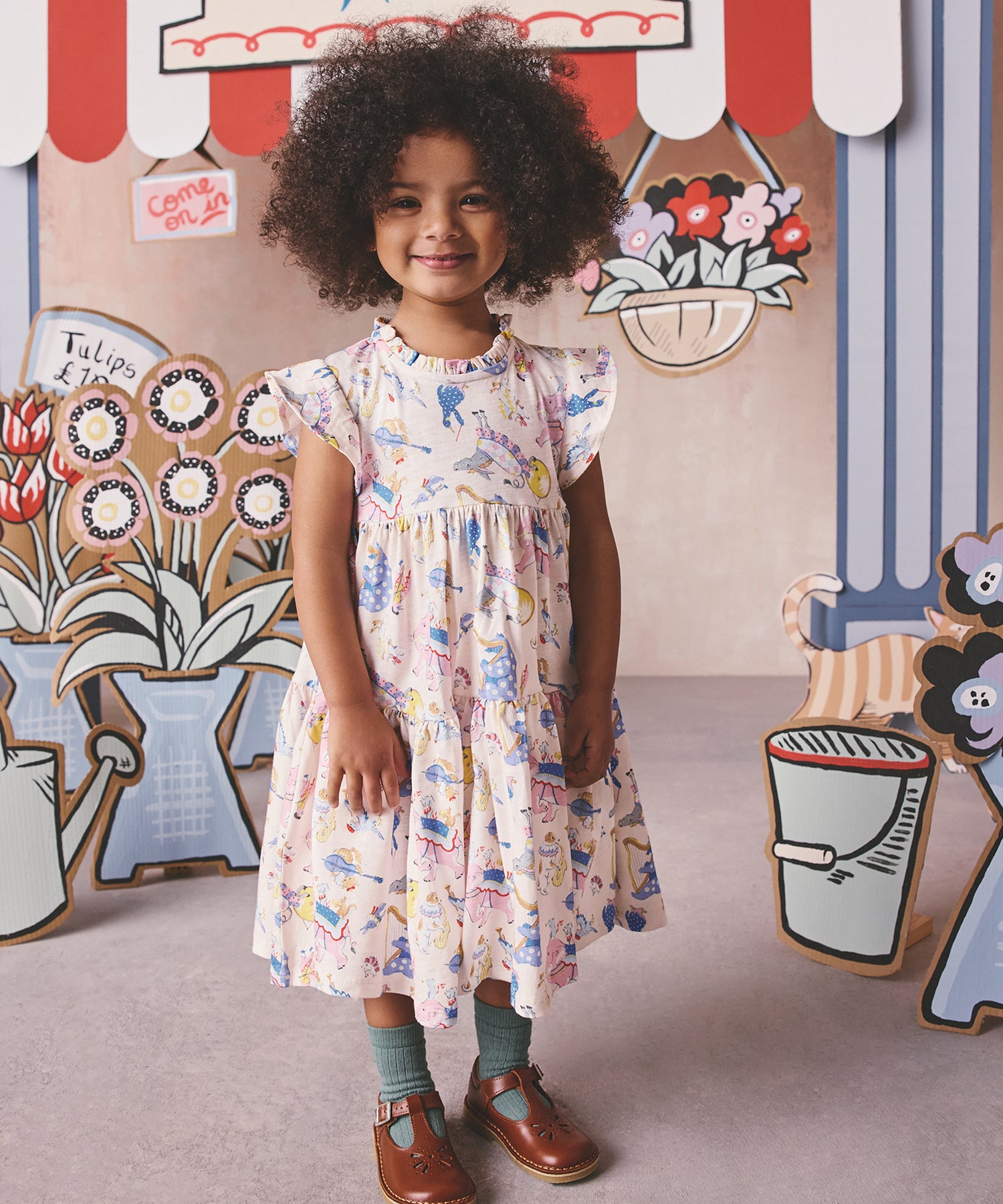 キッズ ティアード ワンピース Musical Animals