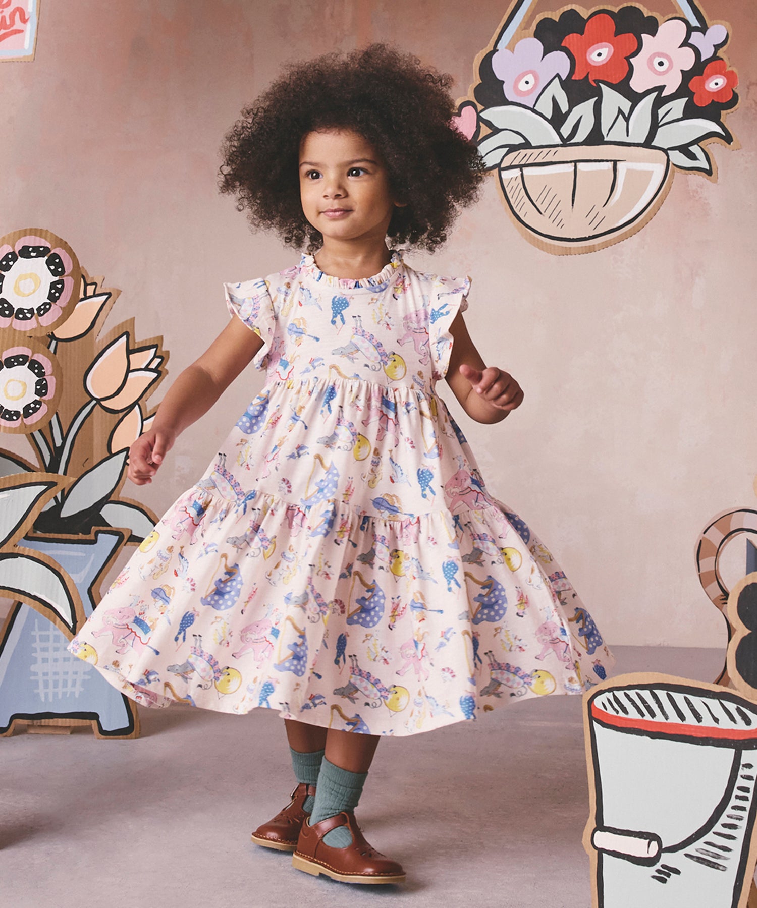 キッズ ティアード ワンピース Musical Animals | Cath Kidston 日本