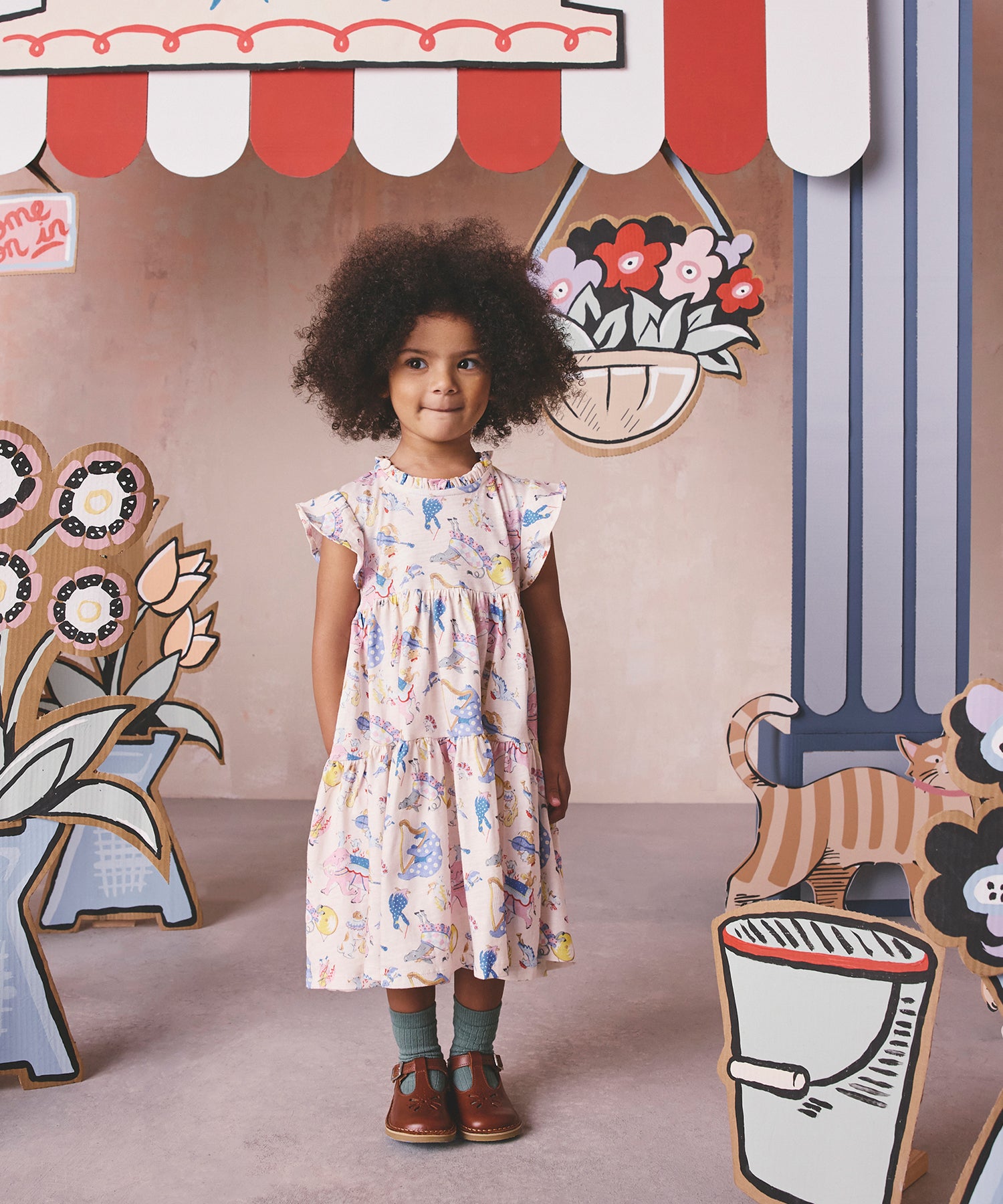 キッズ ティアード ワンピース Musical Animals | Cath Kidston 日本