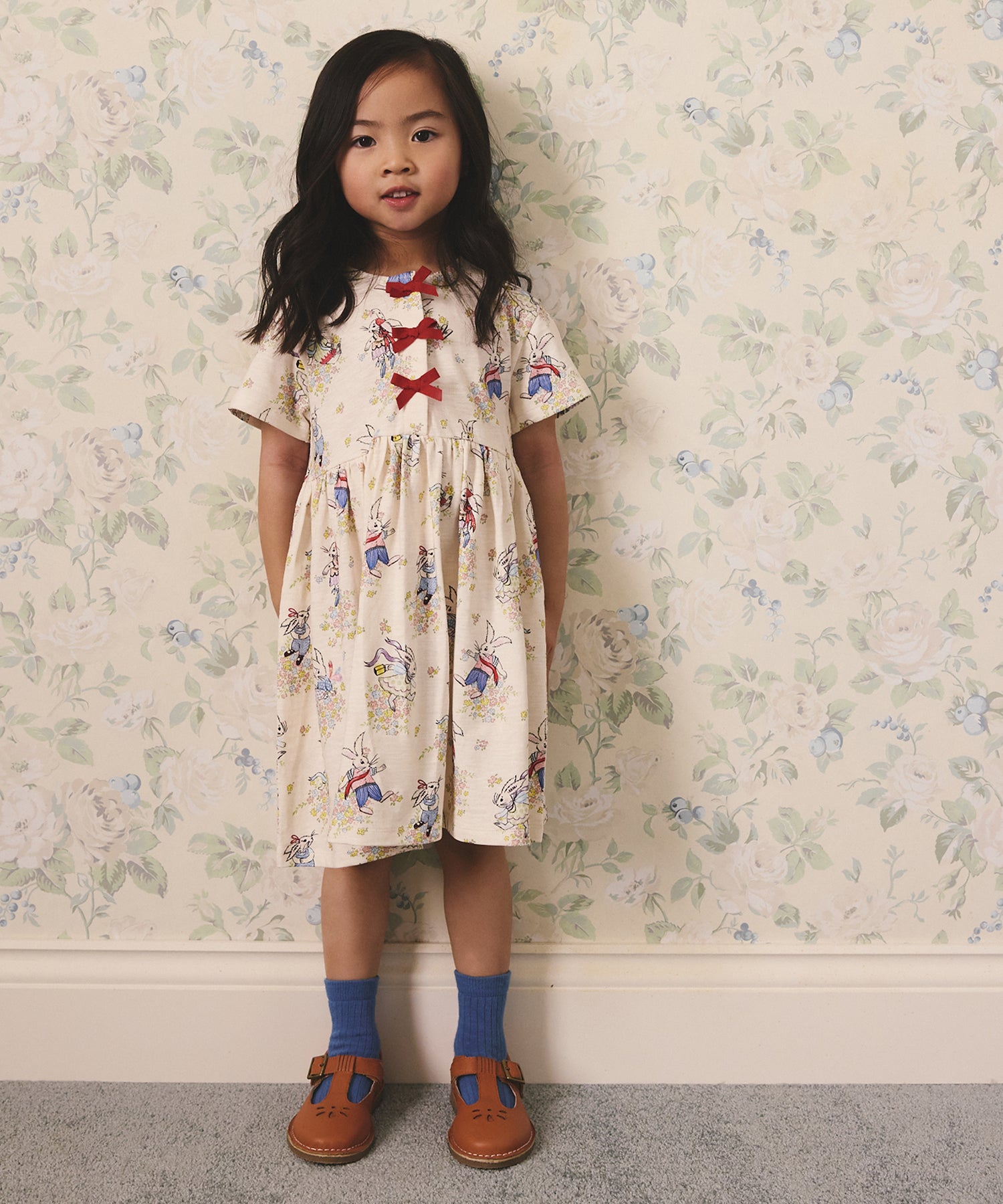 キッズ リボン ワンピース Easter Bunnies