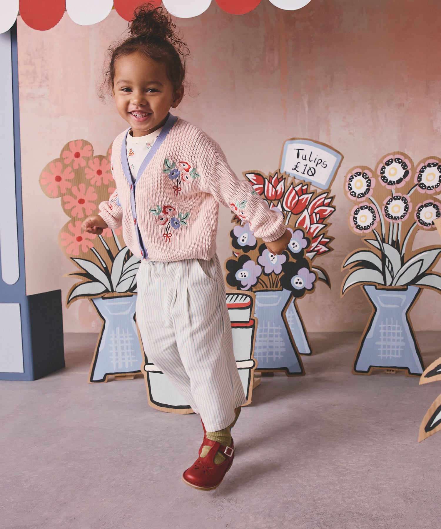 Dot&amp;Stripes CHILDWOMAN 花刺繍カーディガン Dot＆Stripes CHILD WOMAN（ドットアンドストライプス チャイルド
