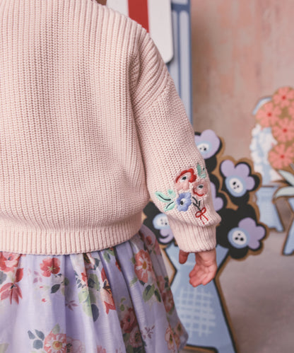 キッズ 刺繍カーディガン Flower Bunch Embroidery