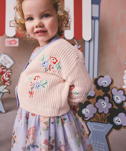 キッズ 刺繍カーディガン Flower Bunch Embroidery