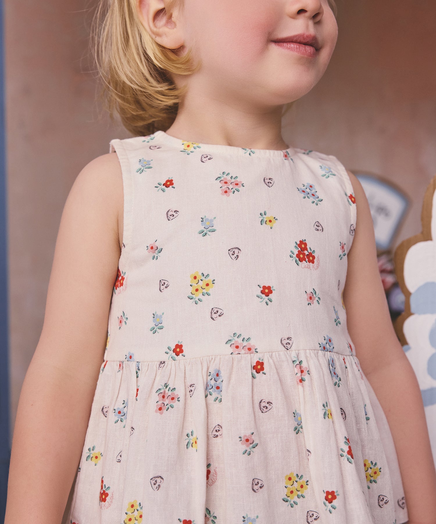 キッズ ペプラム トップス & パンツセット Button Block Floral | Cath