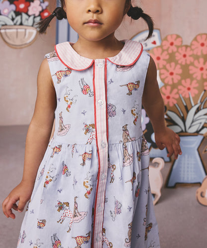 キッズ ラウンドカラー ノースリーブ ワンピース Hackney Dogs