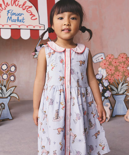 キッズ ラウンドカラー ノースリーブ ワンピース Hackney Dogs