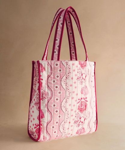 キルテッド ラージブックバッグ Spitalfields Silk