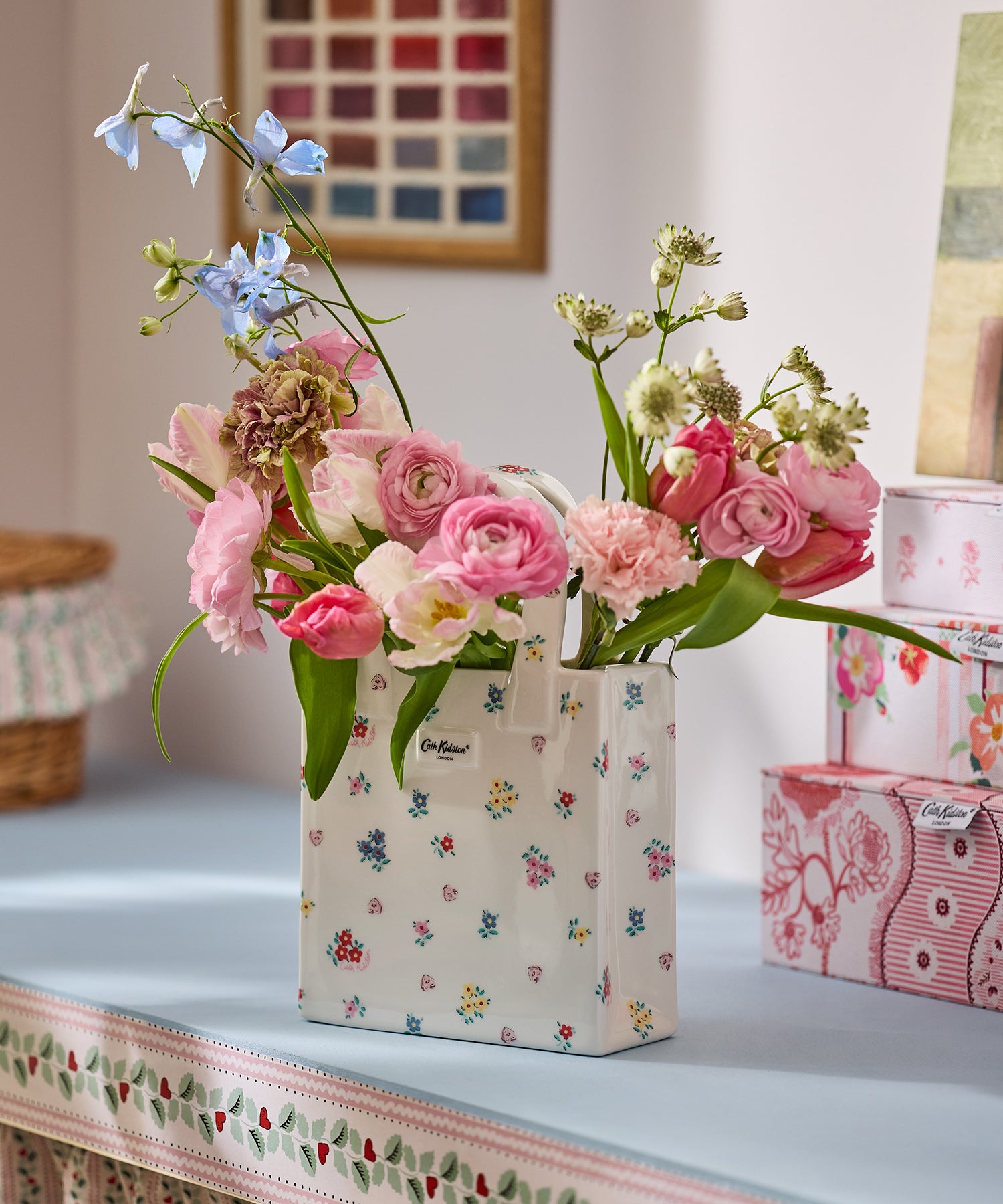 ブックバッグ フラワーベース Button Block Floral