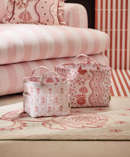 キルテッド ストレージ 2個セットSpitalfields Silk