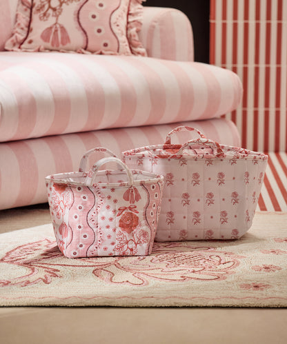 キルテッド ストレージ 2個セットSpitalfields Silk