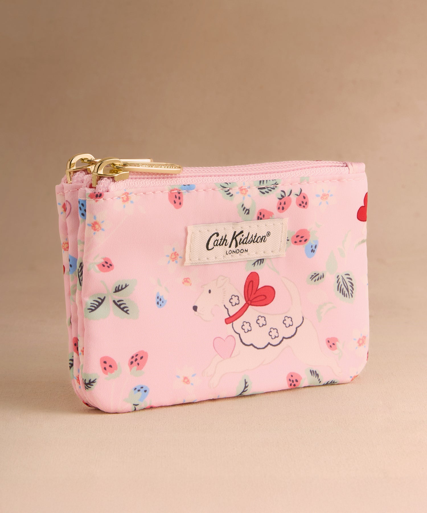 ダブル ジップドパース Puppy Floral