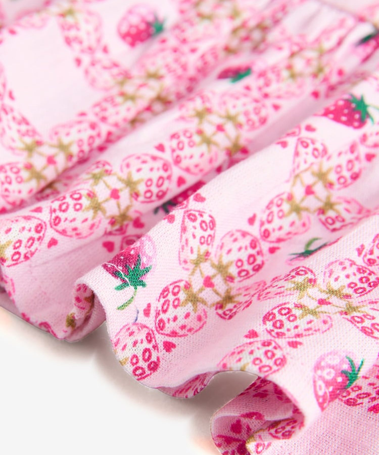 キッズ ペプラム トップス & パンツ セット Strawberry Check
