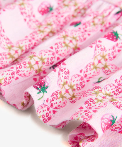 キッズ ペプラム トップス & パンツ セット Strawberry Check
