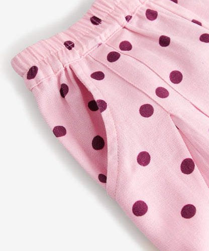 キッズ ペプラム トップス & パンツ セット Strawberry Check