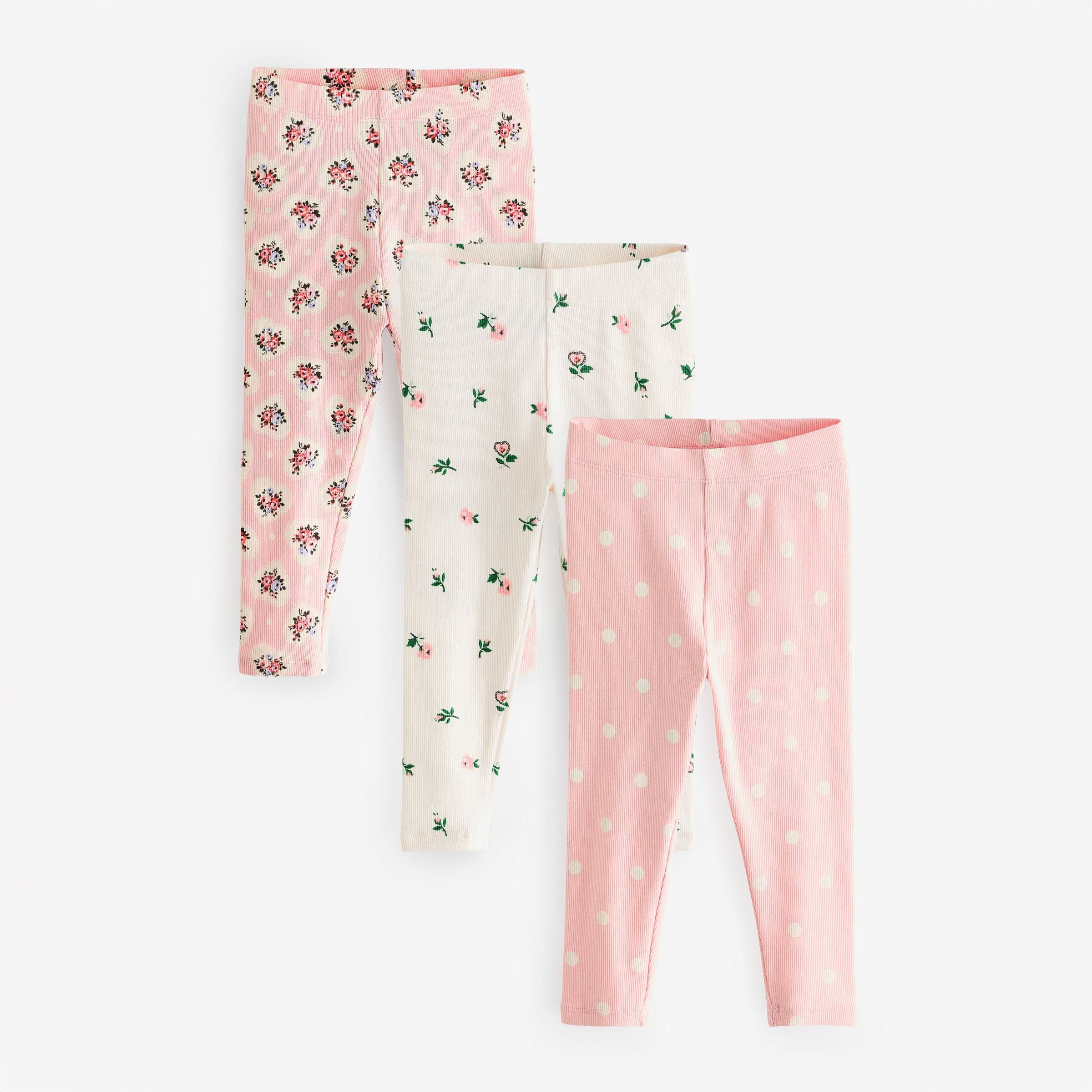 キッズ レギンス 3枚セット Pink Floral