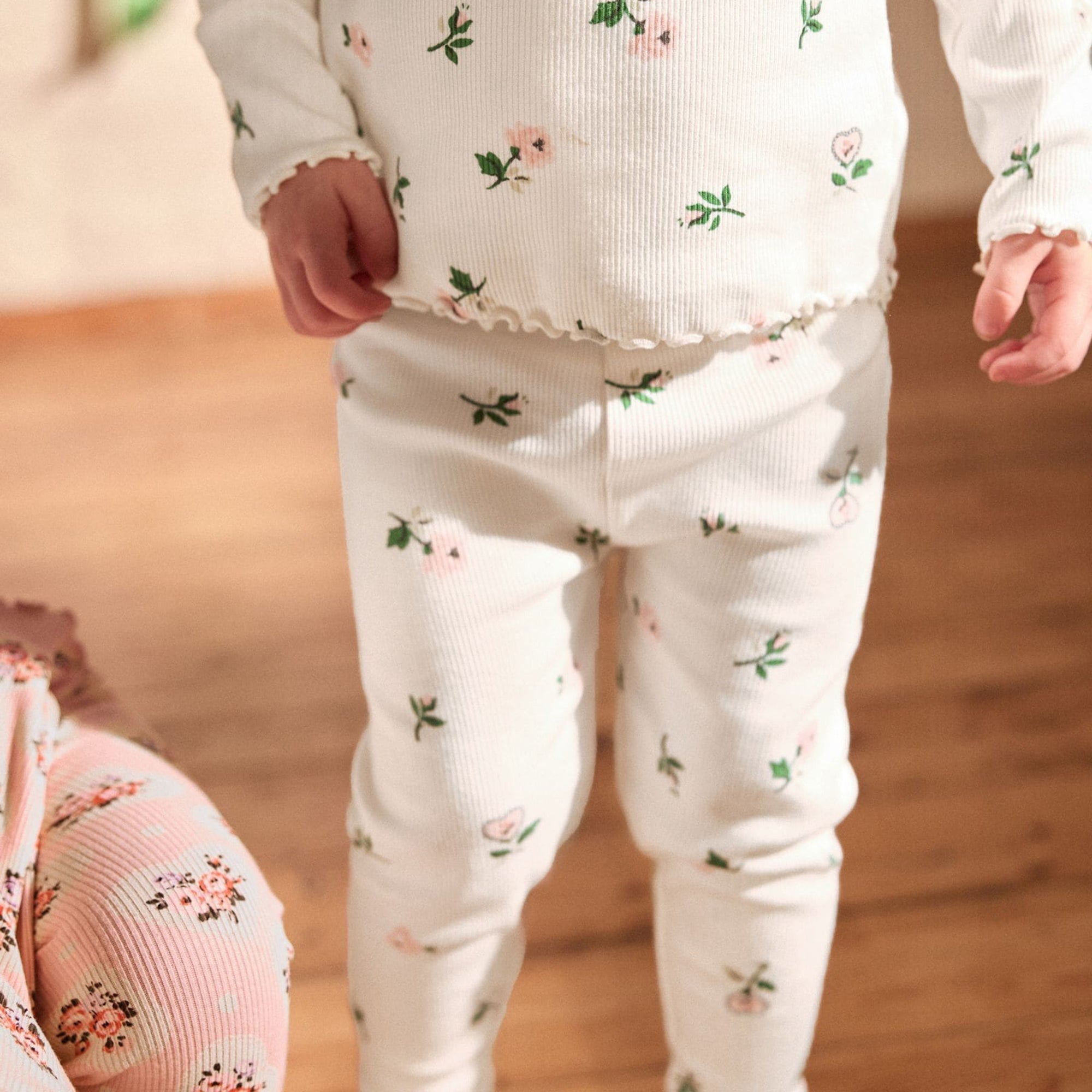 キッズ レギンス 3枚セット Pink Floral