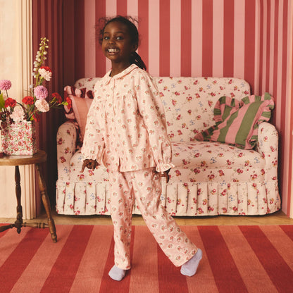 キッズ ボタンスルーパジャマ Pink Heart