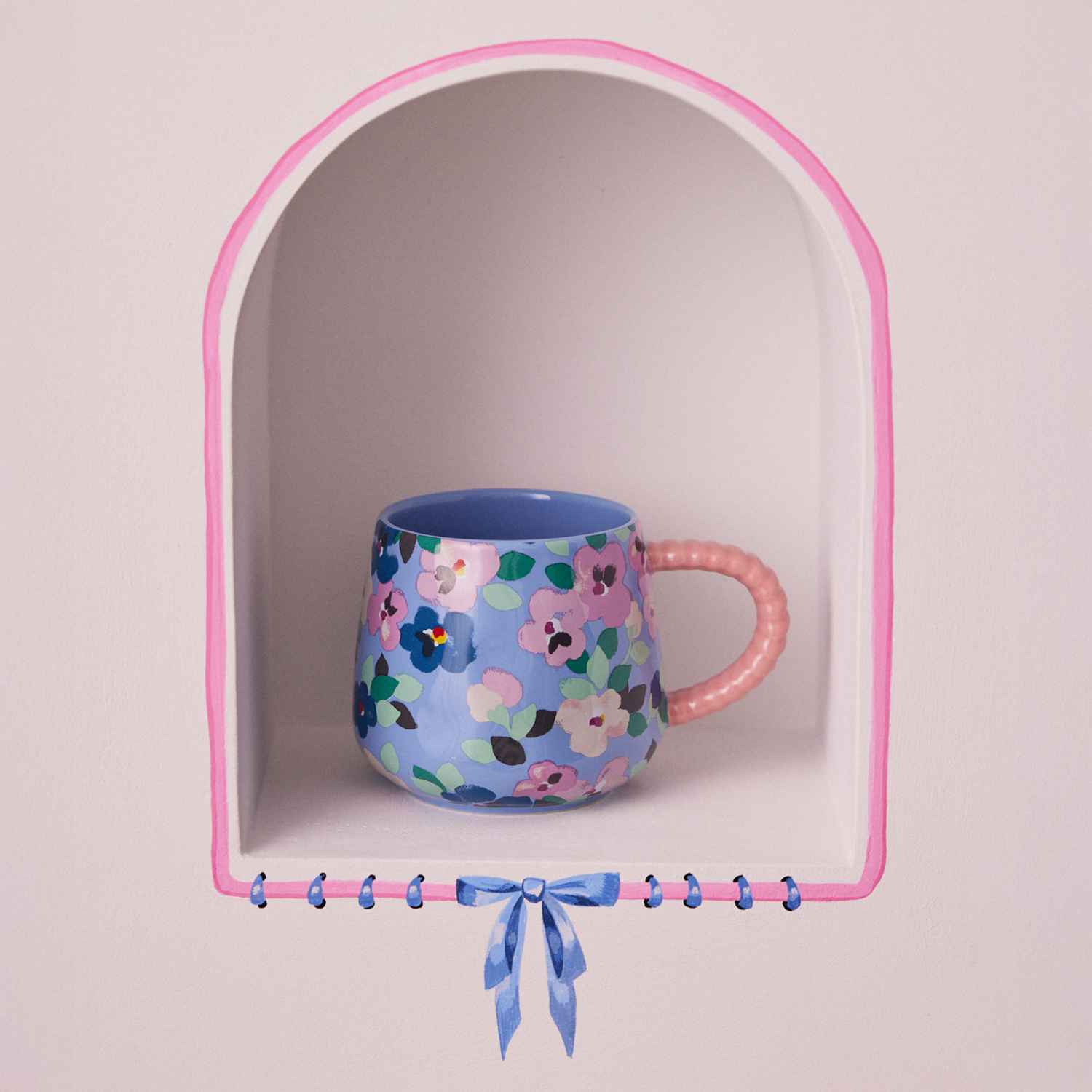 Billie マグカップ ツイステッドハンドル Painted Pansies