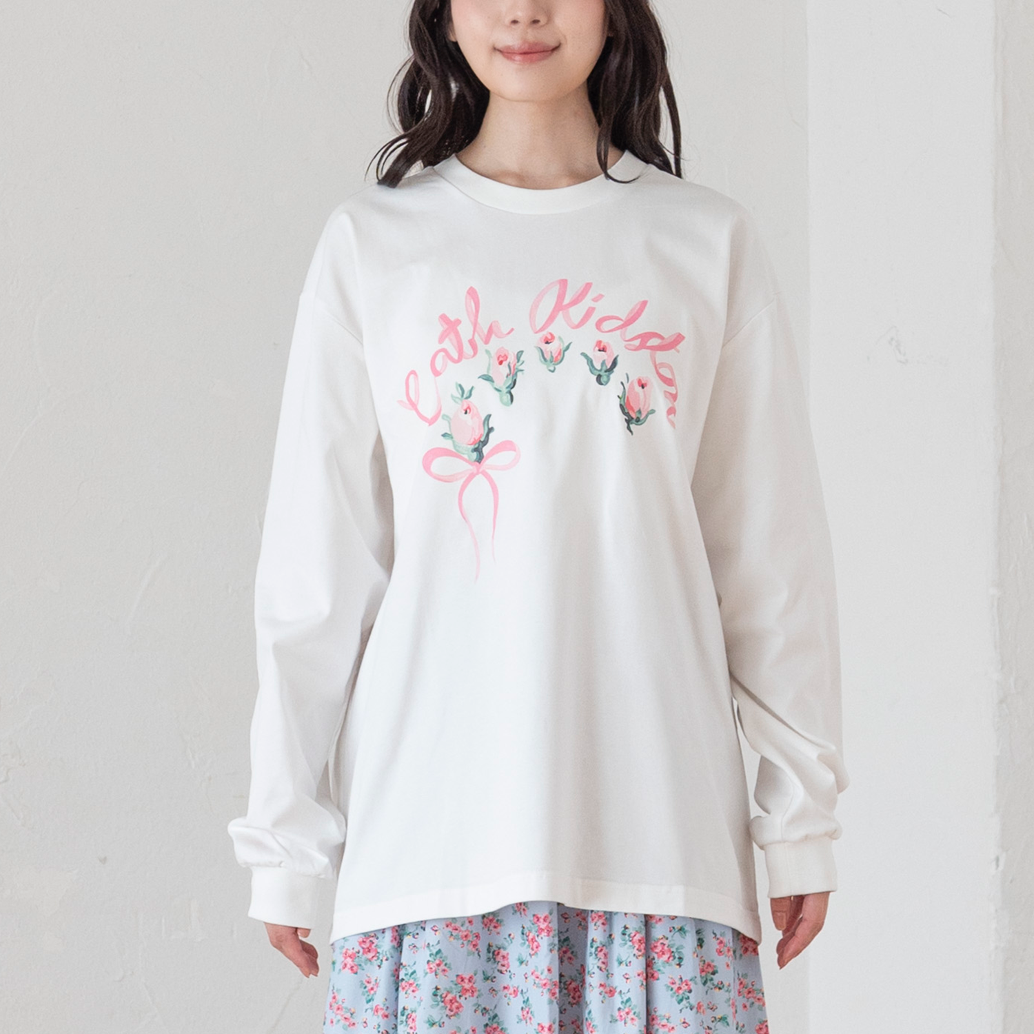 ロングスリーブTシャツ Ribbon Floral