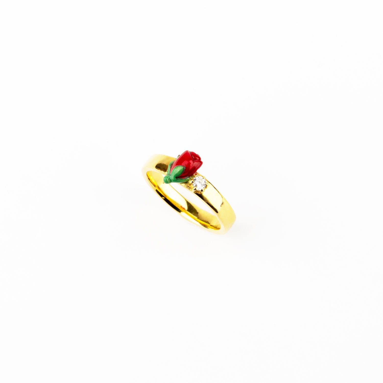 イエローゴールド リング Ribbon Floral