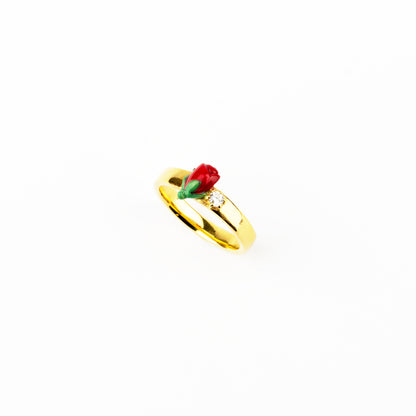 イエローゴールド リング Ribbon Floral