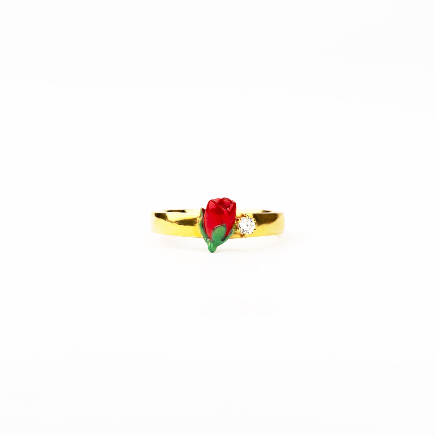 イエローゴールド リング Ribbon Floral