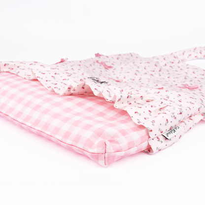 フリルドローストリングバッグ Rose Miniature