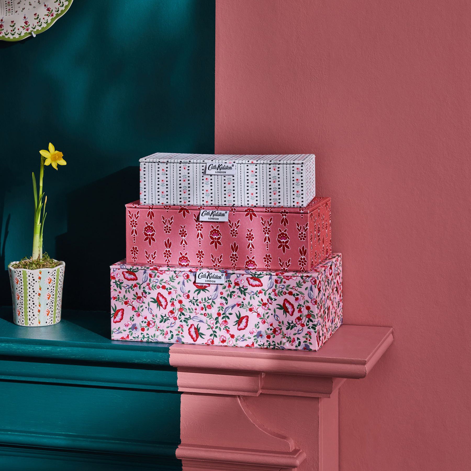 ストレージボックス 3個セットPink Floral