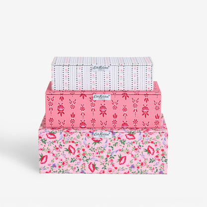 ストレージボックス 3個セットPink Floral