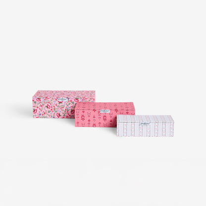 ストレージボックス 3個セットPink Floral