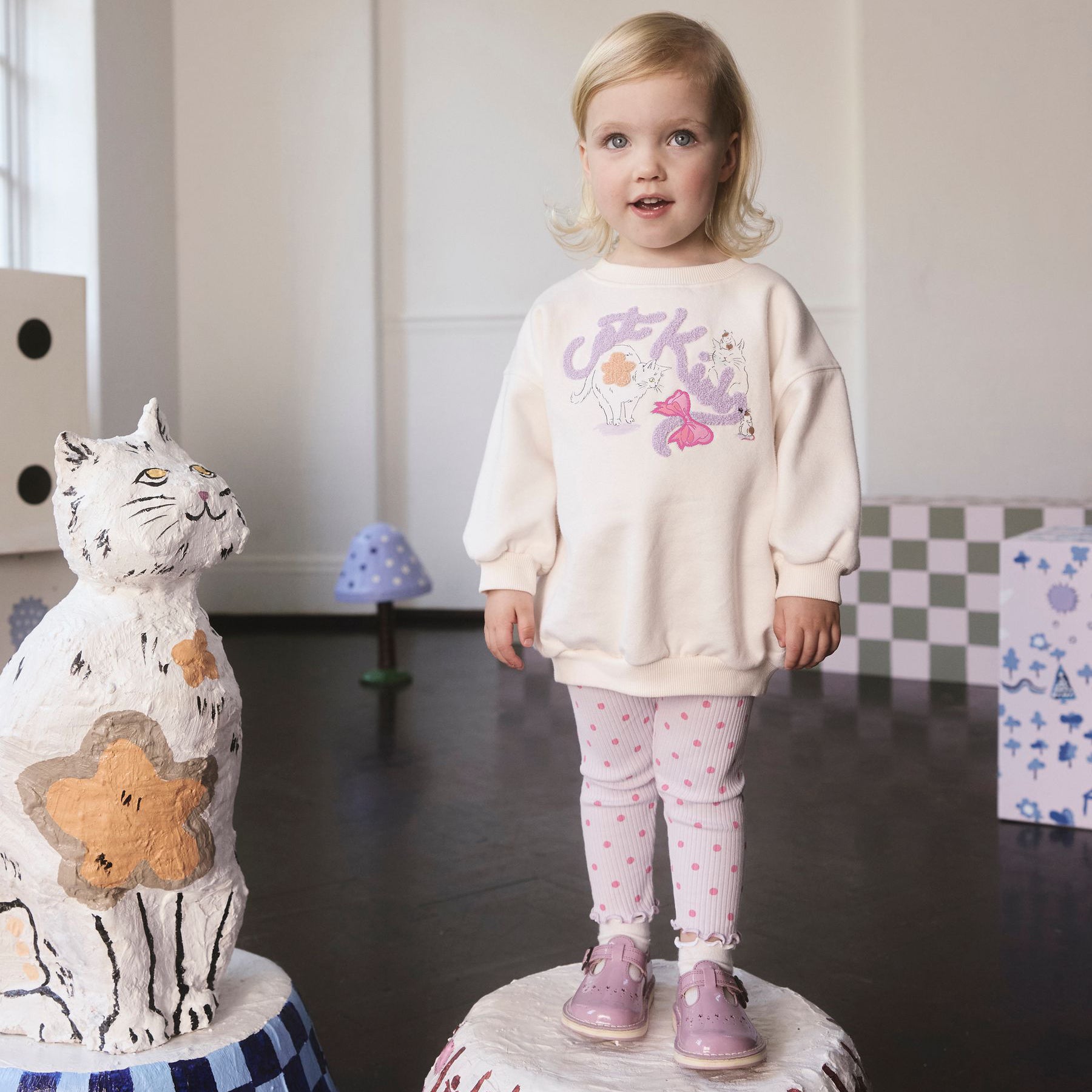 キッズ スウェット＆レギンスセット Cat