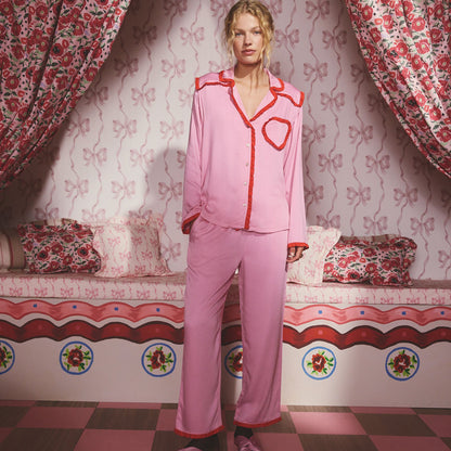 ボタン フリルハートパジャマ