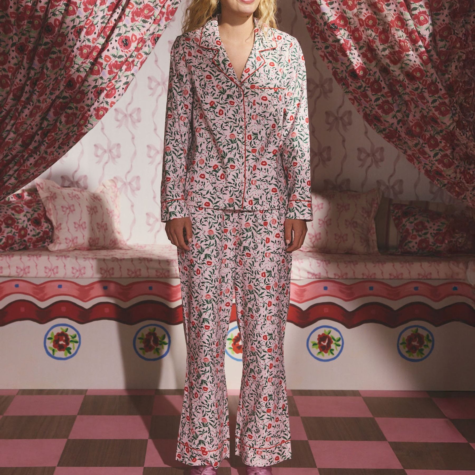 ボタン パジャマ Mistletoe Kisses