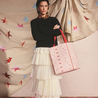 リボン ブックバッグKnit Print