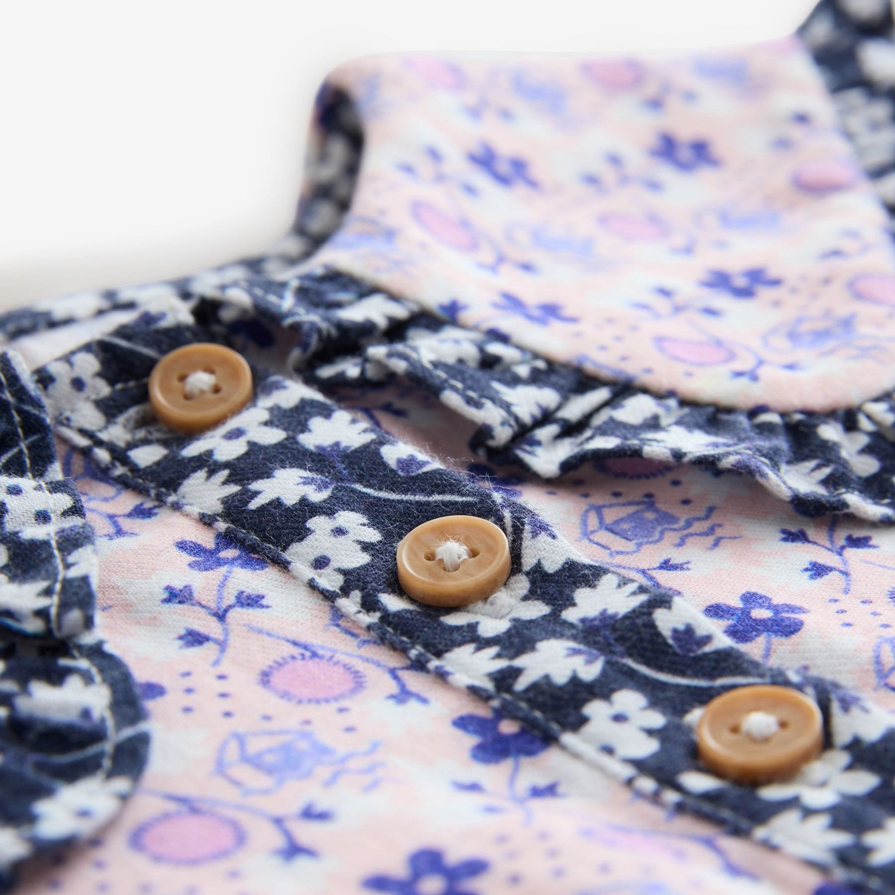 キッズ ロングスリーブ ワンピース Multi Navy Ditsy