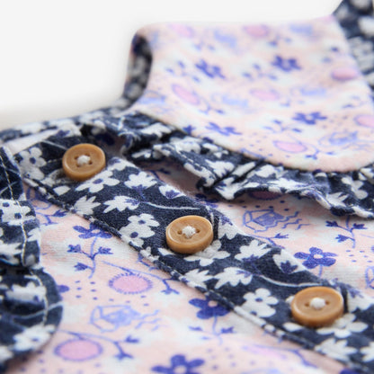 キッズ ロングスリーブ ワンピース Multi Navy Ditsy