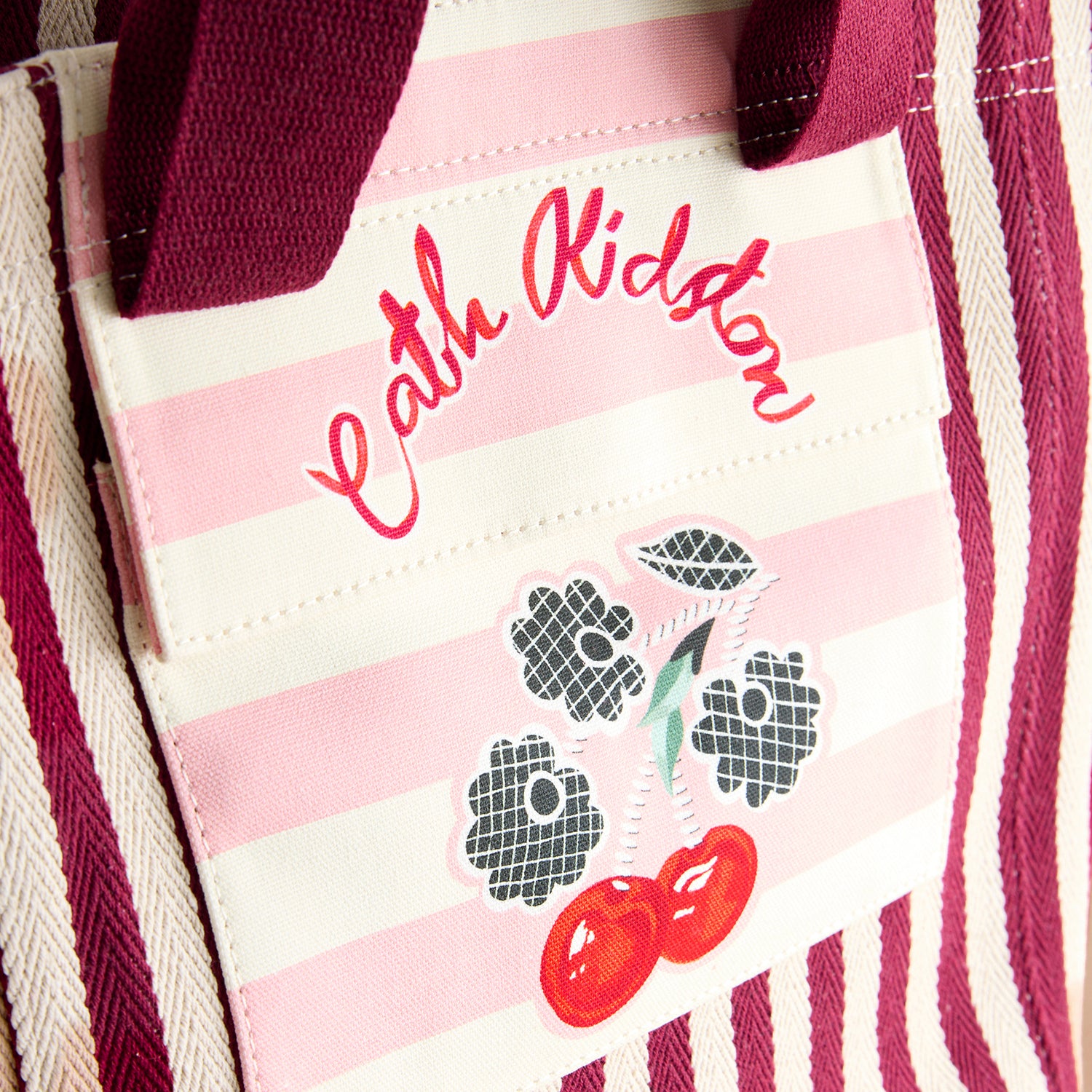 ラージ マーケット トートバッグ Cherry Stripe