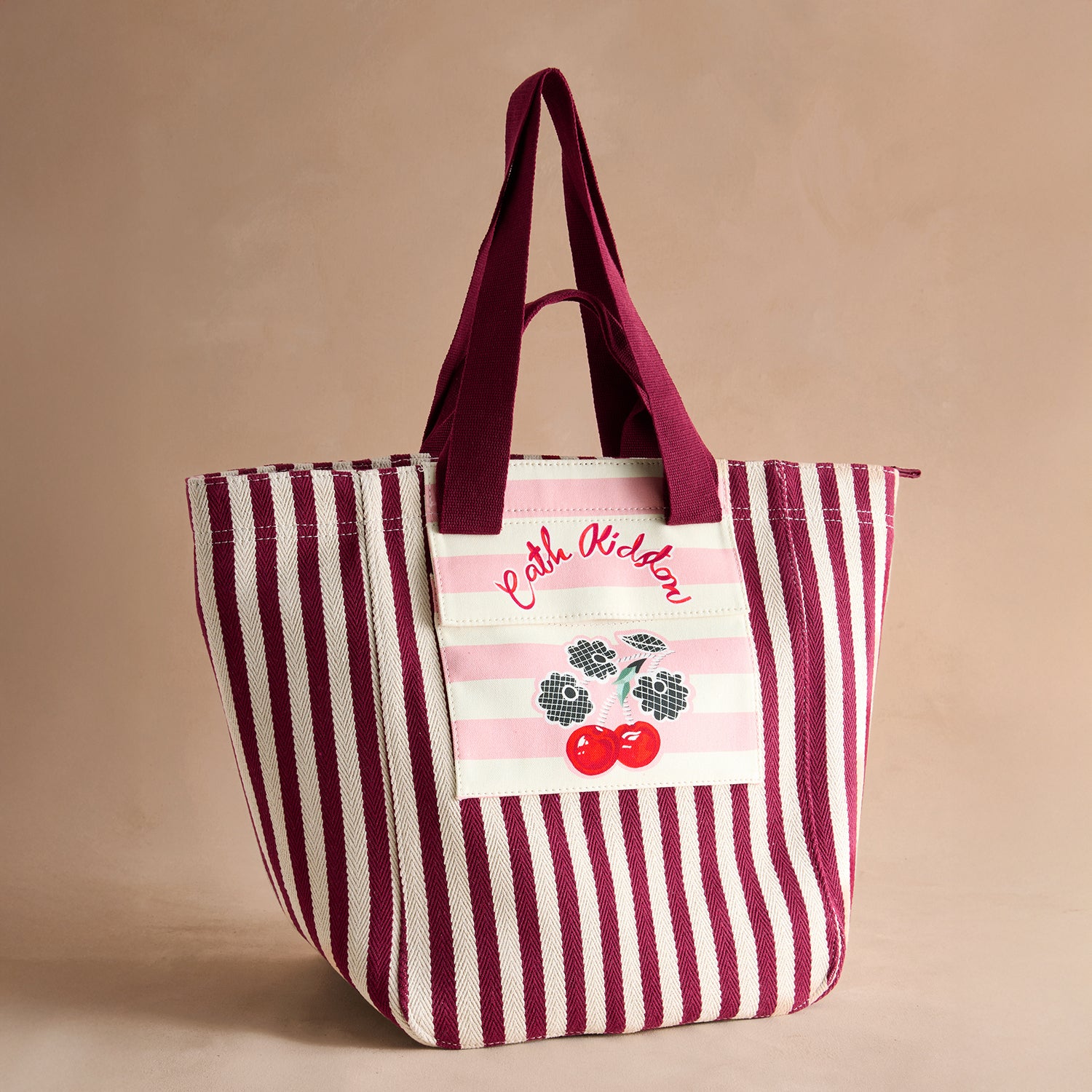 ラージ マーケット トートバッグ Cherry Stripe