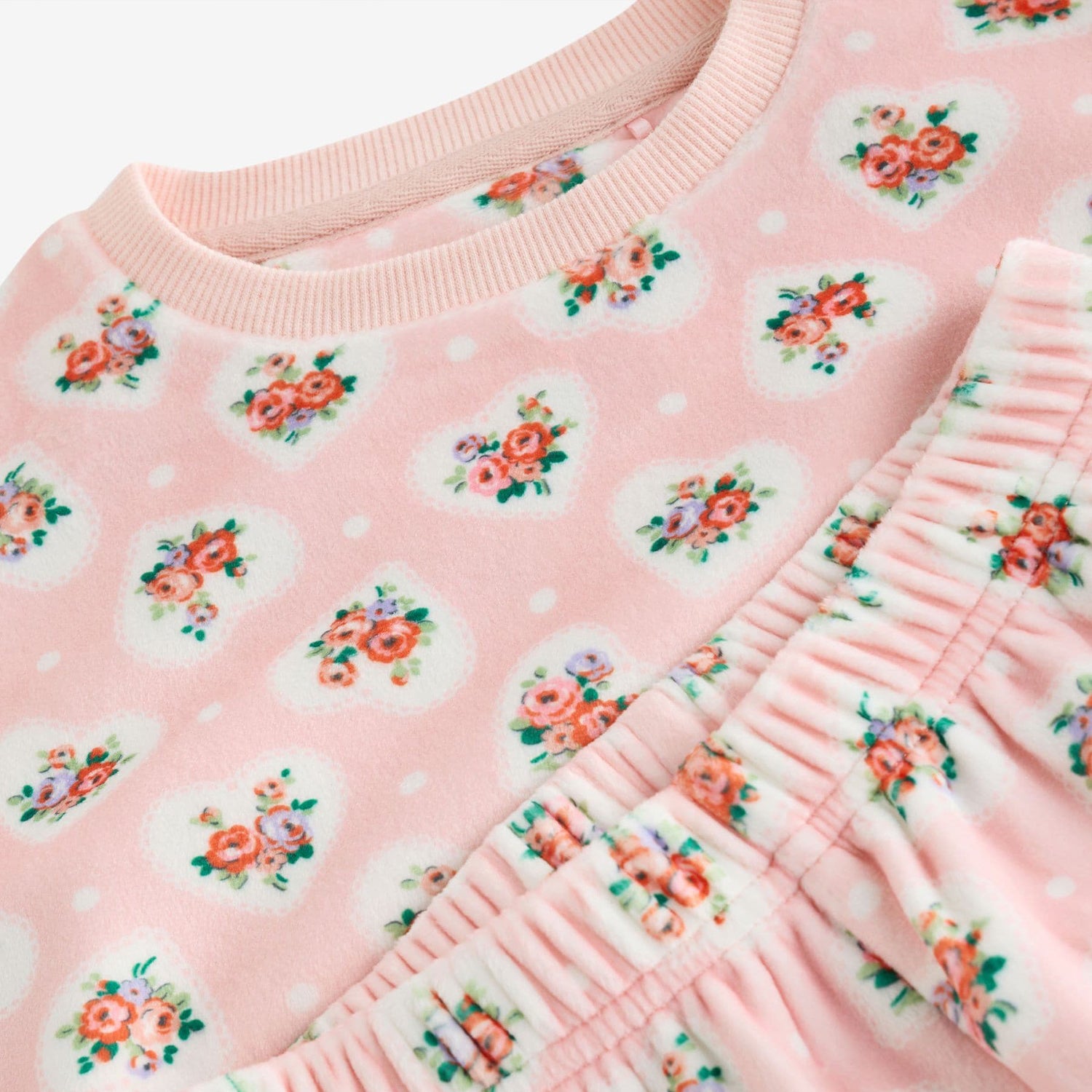 キッズ フリースパジャマ Pink Heart