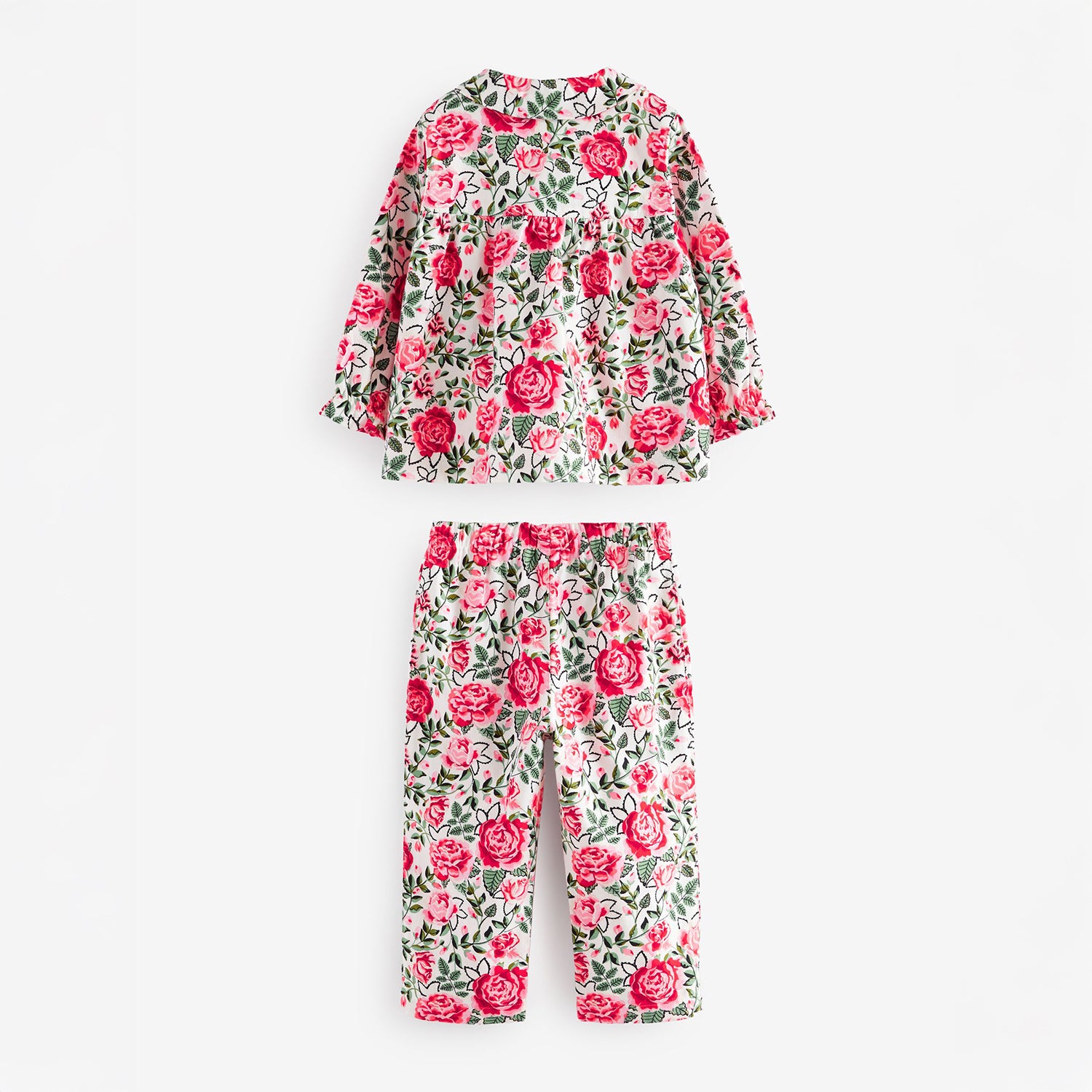 キッズ ボタンスルーパジャマ Red Floral