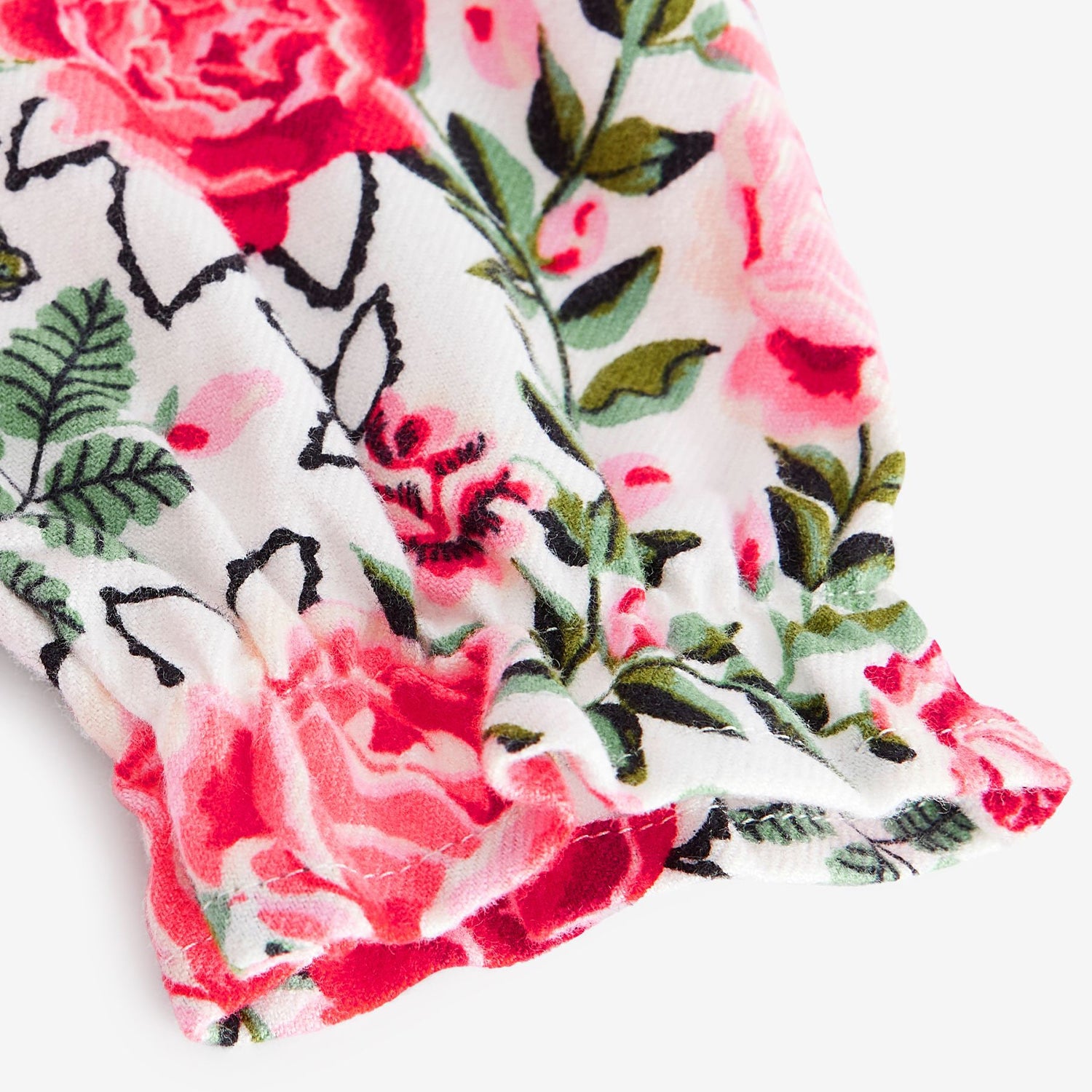 キッズ ボタンスルーパジャマ Red Floral