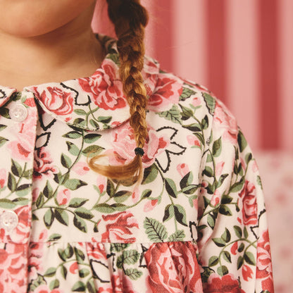 キッズ ボタンスルーパジャマ Red Floral