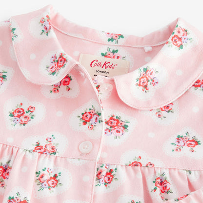 キッズ ボタンスルーパジャマ Pink Heart