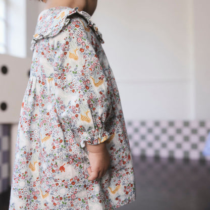 キッズ ロングスリーブ ワンピース Ditsy Print