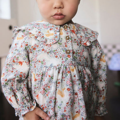 キッズ ロングスリーブ ワンピース Ditsy Print