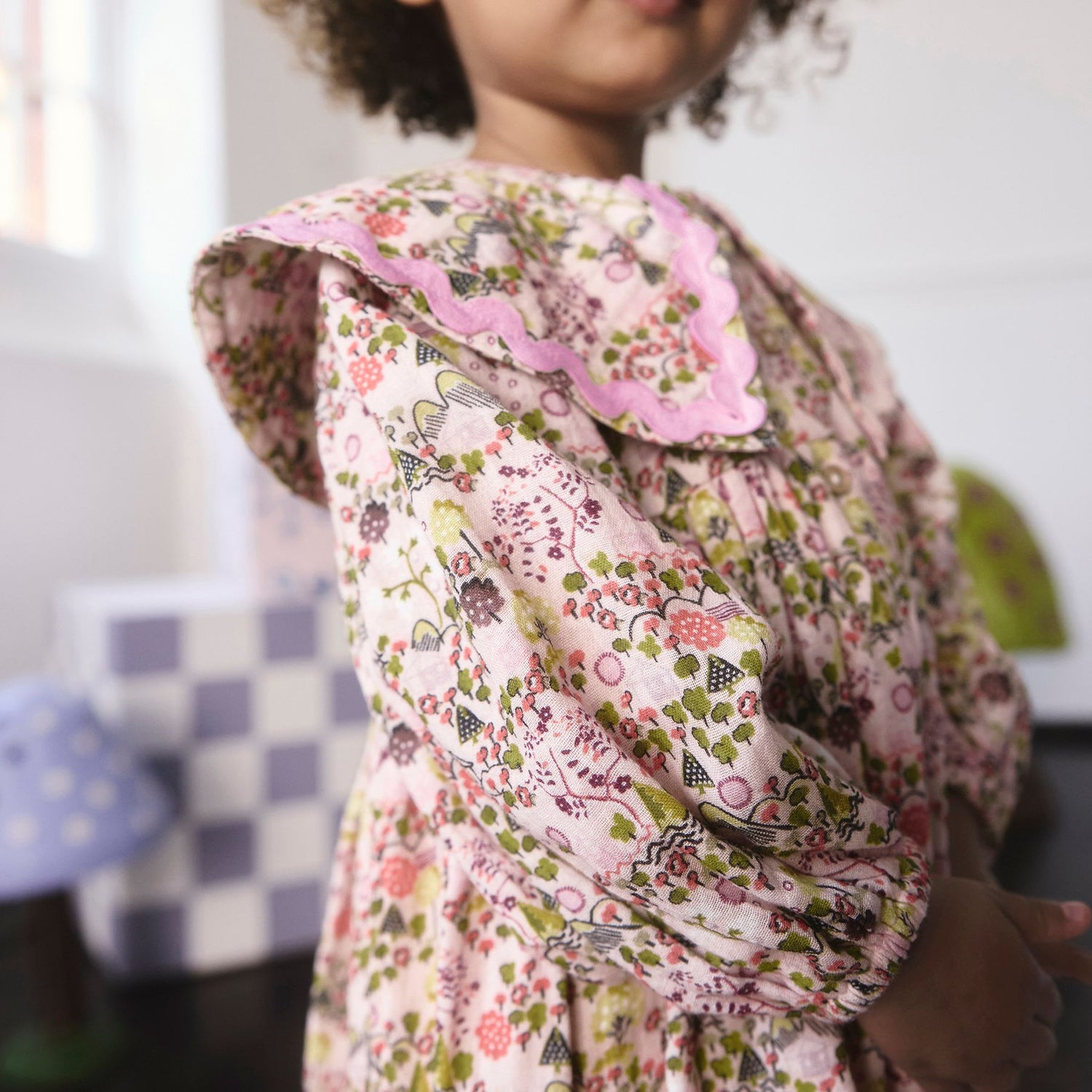 キッズ ビッグカラー ロングスリーブワンピース Tiny Town